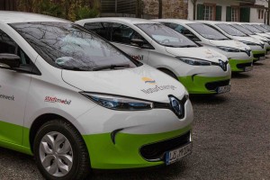 Flotte im Aufbau: my-e-car setzt in Lörrach auf das Elektroauto Renault Zoe.