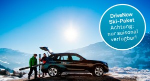 Carsharing trifft Wintersport: DriveNow bietet ein spezielles Angebot für Skifahrer. 